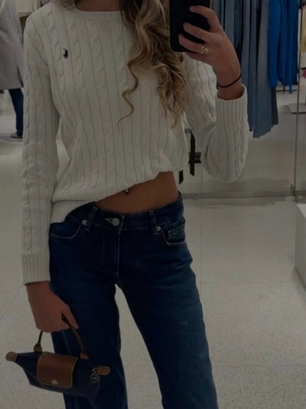 Ralph Lauren Cream Cable-Knit Crew Sweater